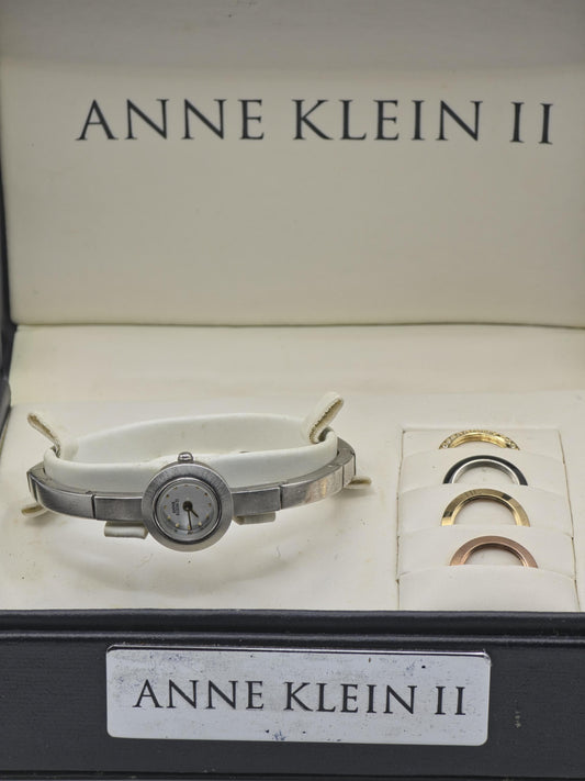 Vintage Anne Klein II Women's Watch Interchangeable Bezel Set Boxed 5 Color Options Quartz - 337