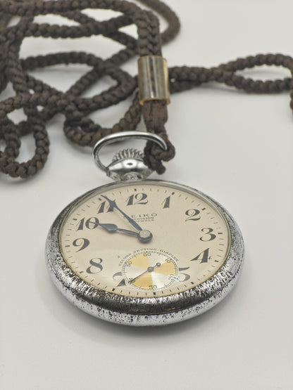 Vintage Seiko Precision Pocket Watch 15 Jewels Mechanical NTT Commemorative Japan - 344
