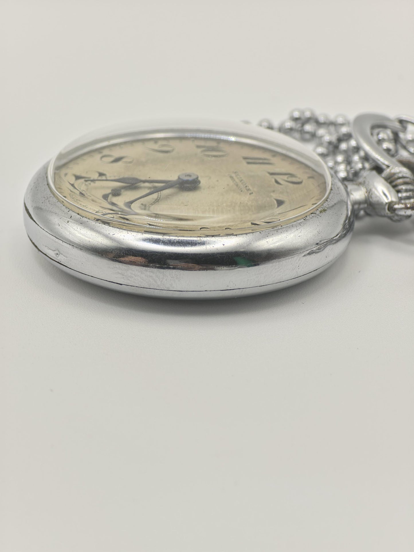 Vintage Seikosha Precision Pocket Watch Mechanical Open Face Japan Antique Timepiece Chain Included - 347
