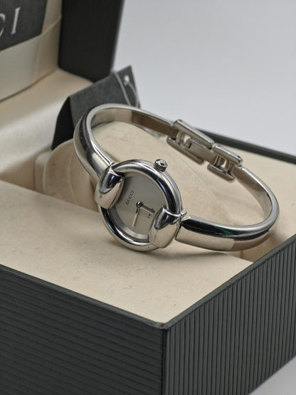Vintage Gucci Women's Bangle Watch Swiss Quartz Original Box Warranty Card - 353
