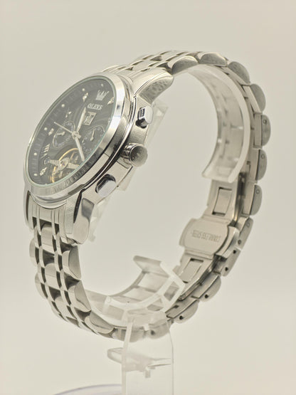 OLEVS Automatic Men's Watch Open Heart Day Date Stainless Steel - 358