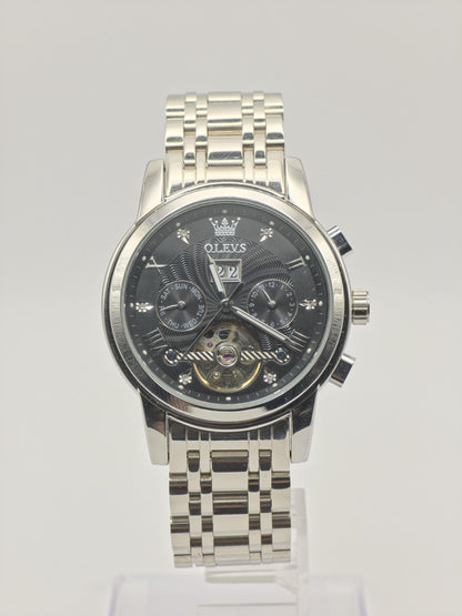 OLEVS Automatic Men's Watch Open Heart Day Date Stainless Steel - 358