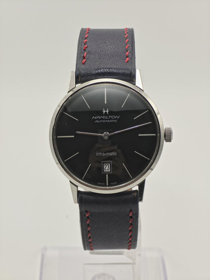 Hamilton Intra-Matic Automatic Men's Watch Black Dial Swiss Date Vintage Style - 360