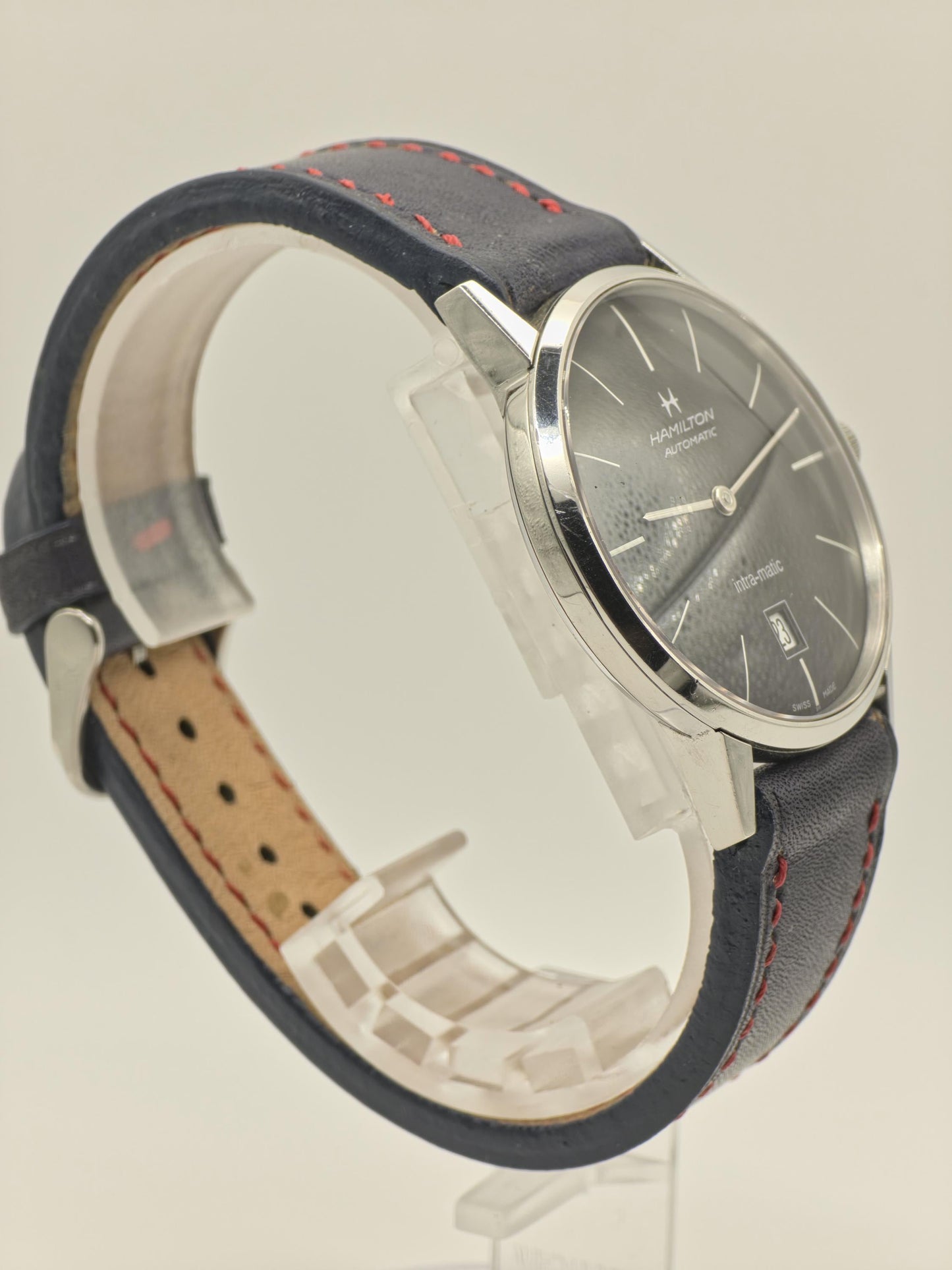 Hamilton Intra-Matic Automatic Men's Watch Black Dial Swiss Date Vintage Style - 360