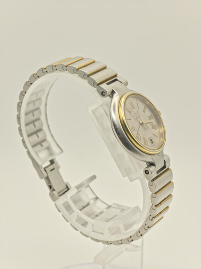 Vintage Dunhill Women's Watch Two Tone Date Quartz Roman Dial Swiss Made - 366