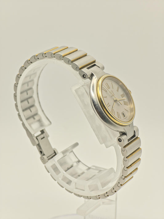 Vintage Dunhill Women's Watch Two Tone Date Quartz Roman Dial Swiss Made - 366