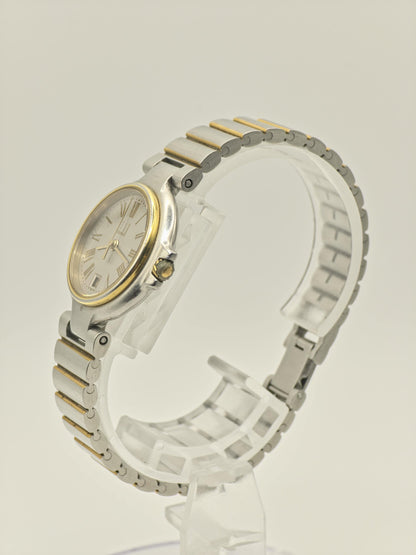 Vintage Dunhill Women's Watch Two Tone Date Quartz Roman Dial Swiss Made - 366