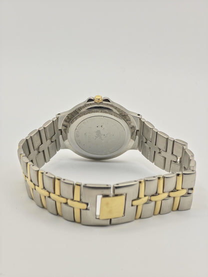 Vintage Beverly Hills Polo Club Quartz Men's Watch White Dial Two-Tone - 370