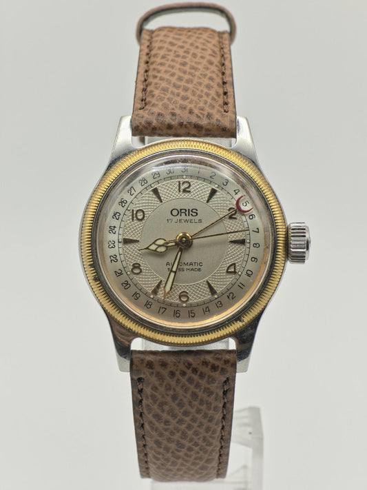 Vintage Oris 17 Jewels Automatic Men's Watch Pointer Date Swiss Madel - 374
