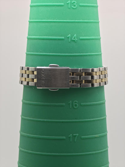 Vintage Seiko Solar Women's Two Tone Quartz Watch Mother of Pearl Dial Japan - 376