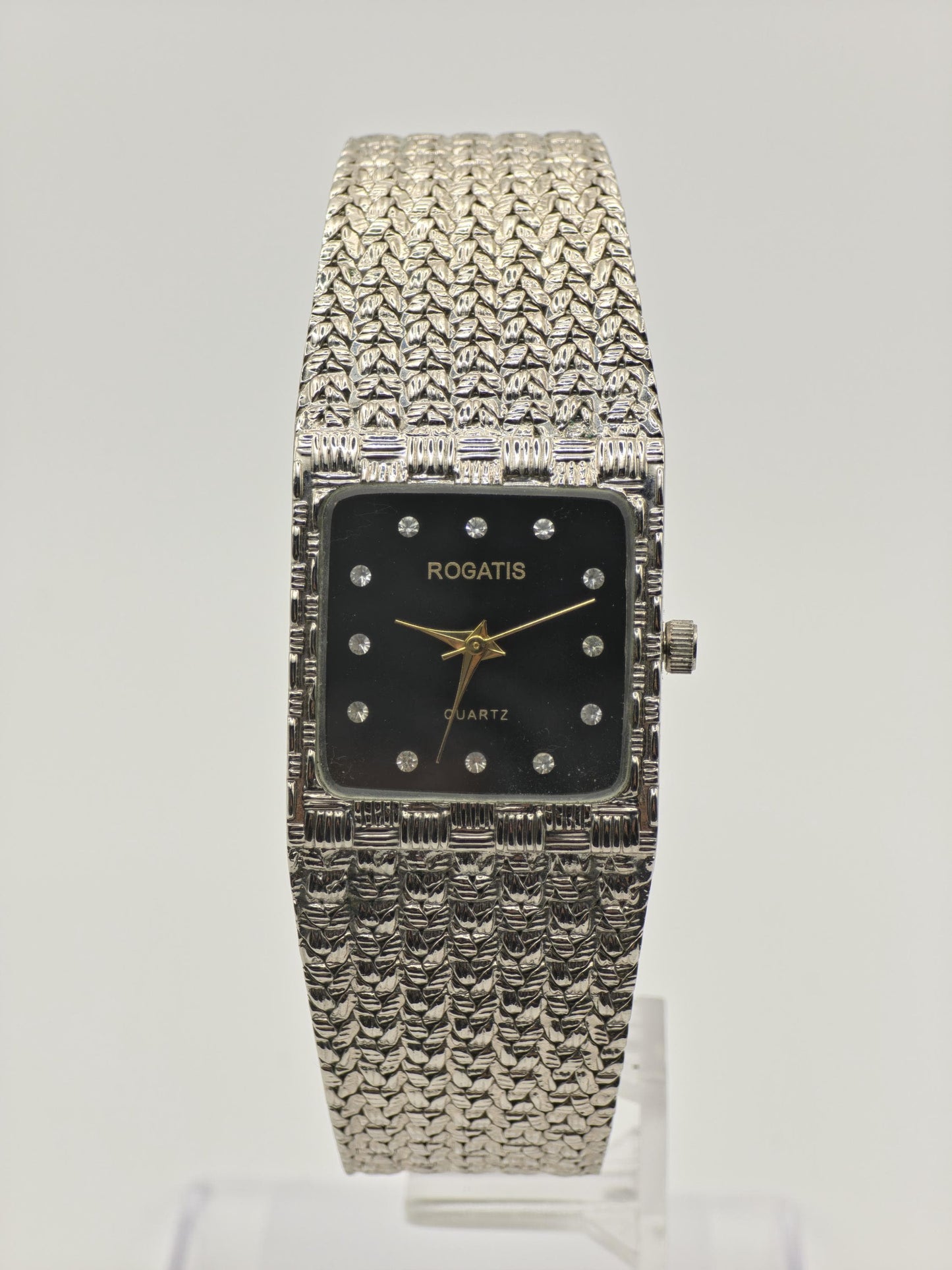 Vintage Rogatis Quartz Men's Bracelet Watch Black Dial Couple Set Model - 380
