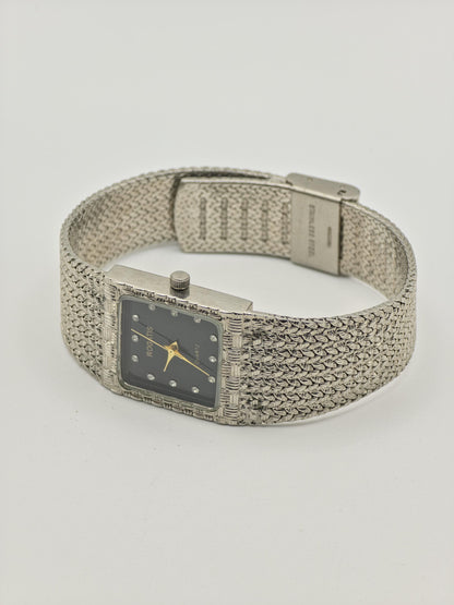 Vintage Rogatis Quartz Men's Bracelet Watch Black Dial Couple Set Model - 380