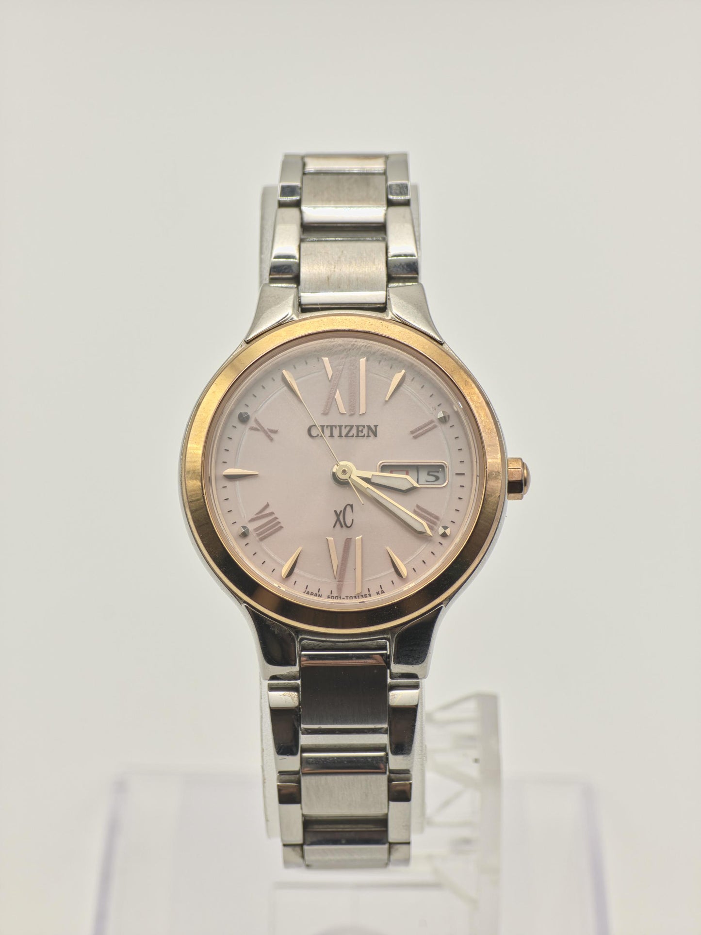 Vintage Citizen XC Women's Quartz Two-Tone Pink Dial Stainless Steel Watch - 382