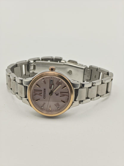 Vintage Citizen XC Women's Quartz Two-Tone Pink Dial Stainless Steel Watch - 382
