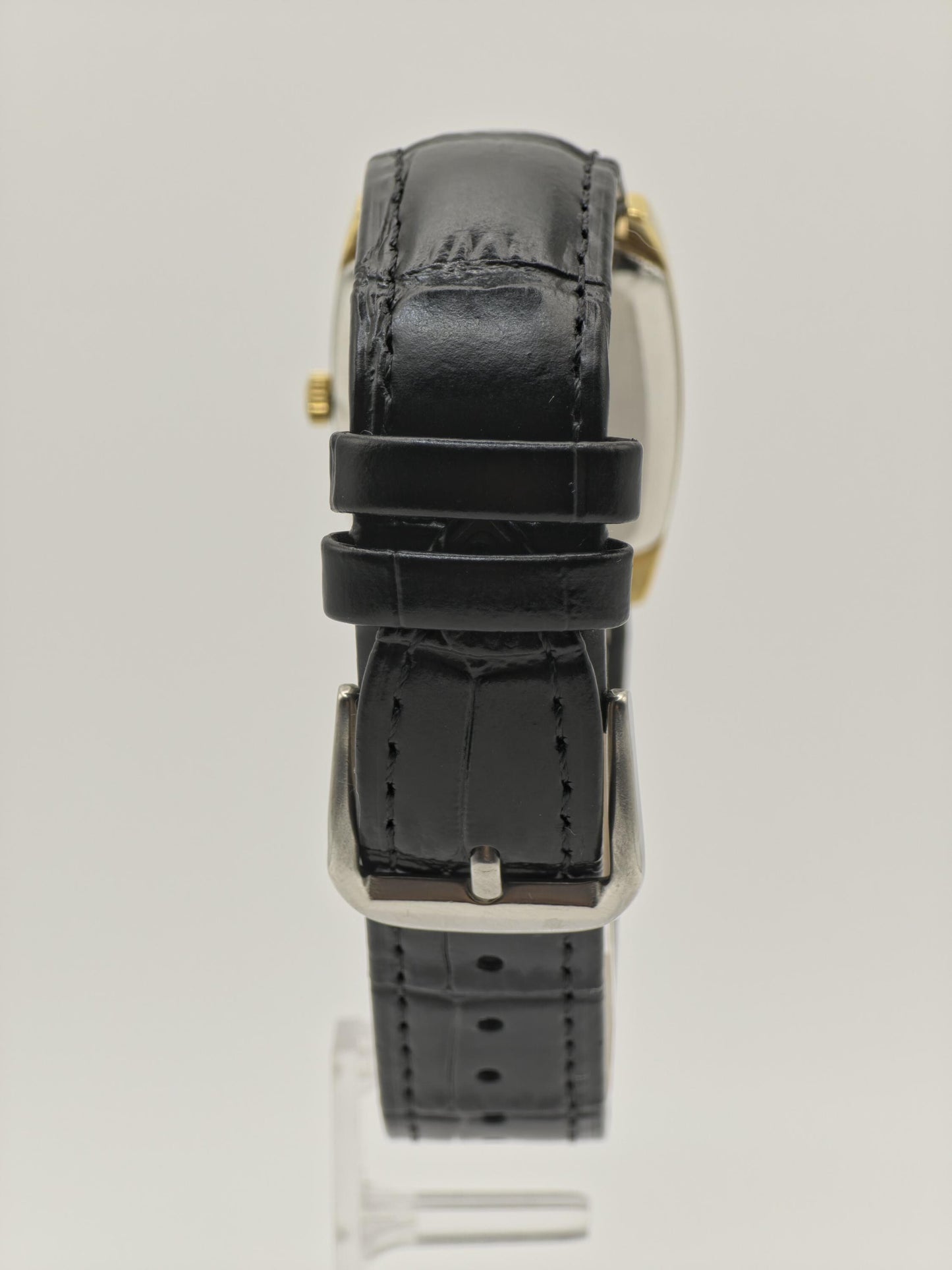 Vintage Longines Men's Gold Dial Rectangular Dress Watch Swiss Made Manual Wind - 385