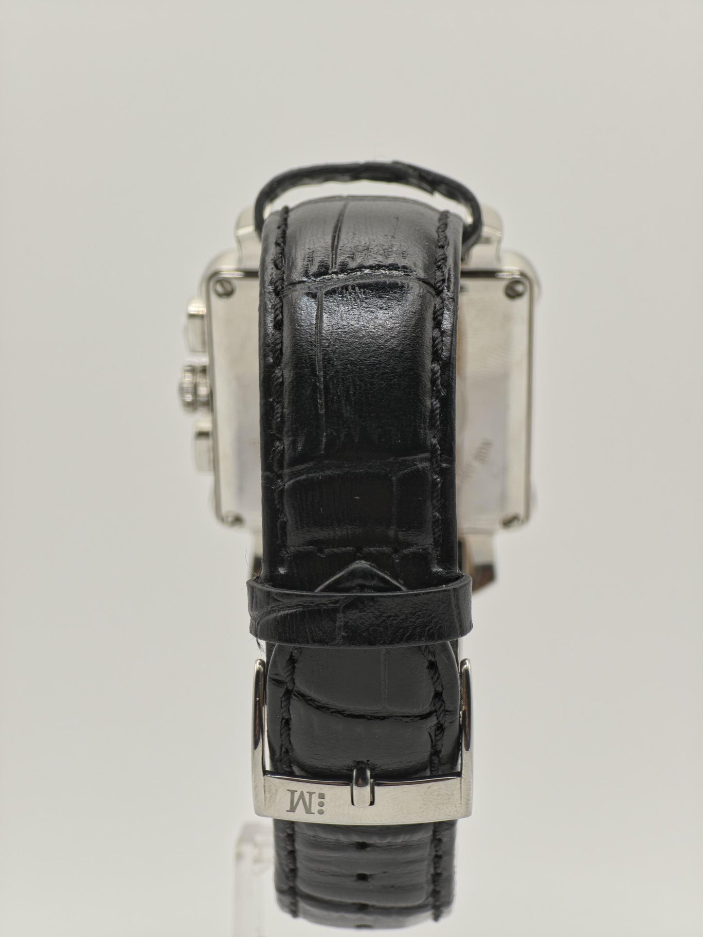 Vintage Hamilton Men's Chronograph Quartz Silver Dial Rectangular Swiss - 386