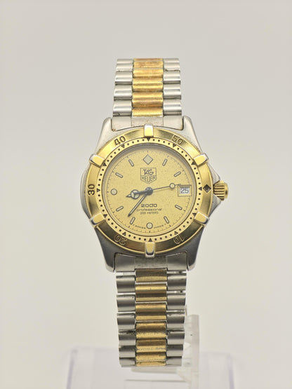Vintage TAG Heuer 2000 Professional 200M Unisex Quartz Two-Tone Diver Watch Swiss - 387