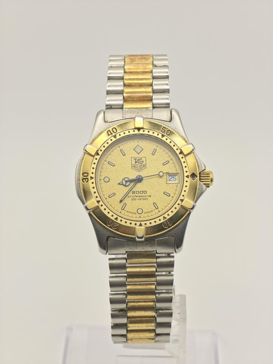 Vintage TAG Heuer 2000 Professional 200M Unisex Quartz Two-Tone Diver Watch Swiss - 387