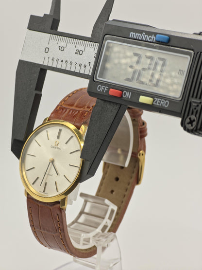 Vintage Omega De Ville Men's Manual Wind Dress Watch Gold Tone Silver Dial Swiss Made - 388