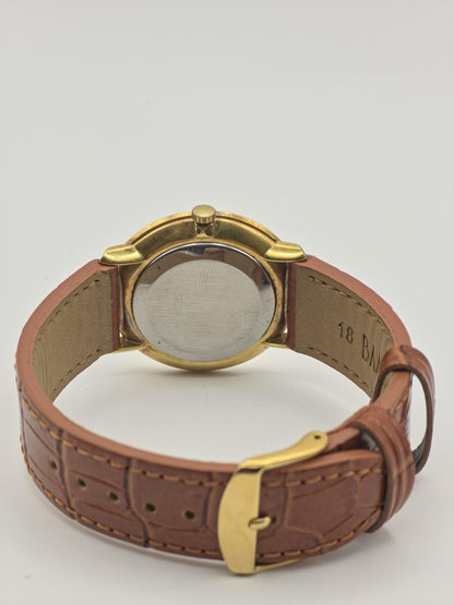 Vintage Omega De Ville Men's Manual Wind Dress Watch Gold Tone Silver Dial Swiss Made - 388