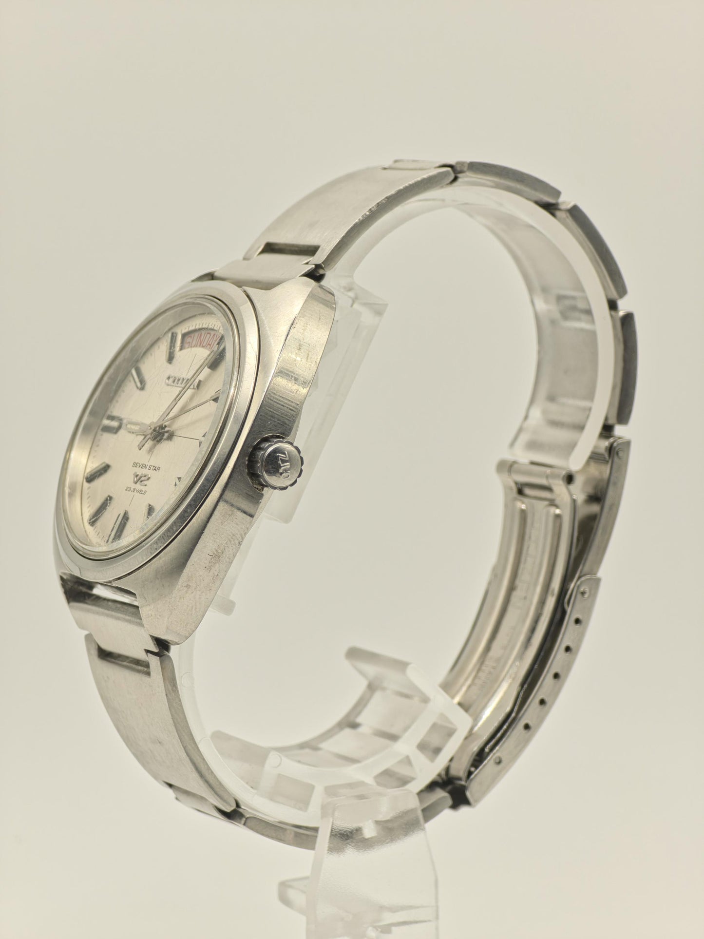 Vintage Citizen Seven Star V2 23 Jewels Automatic Silver Dial Men's Watch - 390
