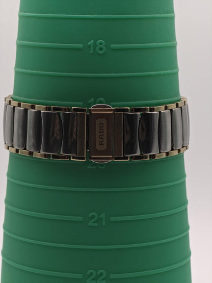 Vintage Rado DiaStar Quartz Black Dial Two-Tone Men's Dress Watch Date - 392