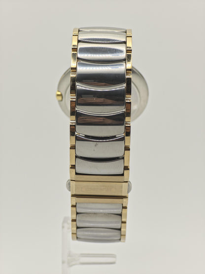 Vintage Rado DiaStar Quartz Black Dial Two-Tone Men's Dress Watch Date - 392