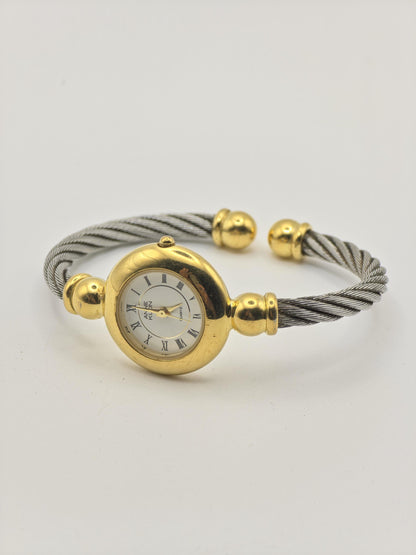 Vintage Anne Klein II Quartz Gold Tone Cable Bangle Watch Women's - 395
