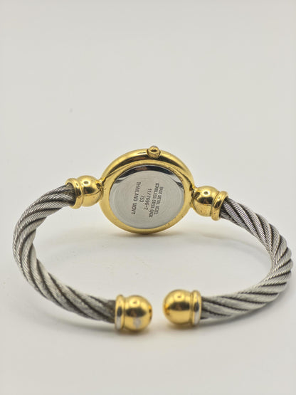 Vintage Anne Klein II Quartz Gold Tone Cable Bangle Watch Women's - 395