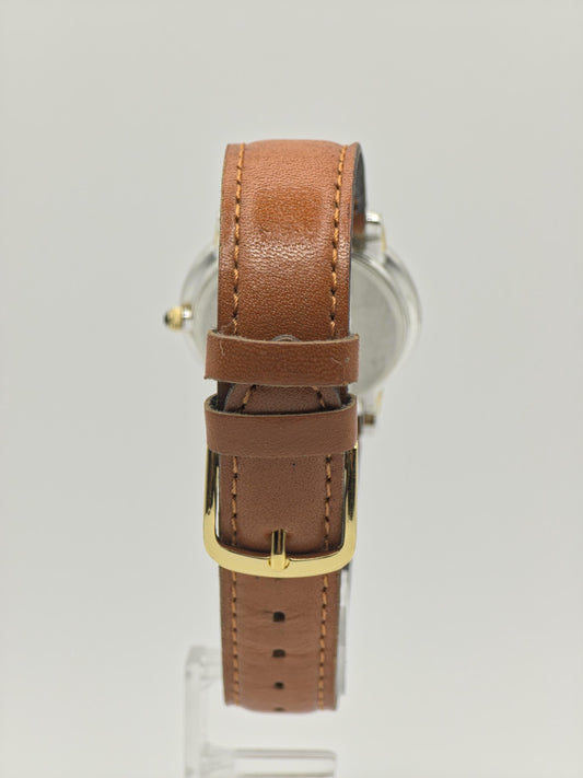 Vintage Seiko Lucent Quartz Two-Tone Brown Leather Men's Watch 1995 Award - 396