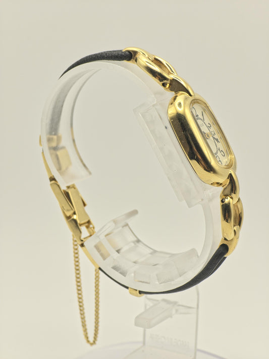 Vintage ELLE Quartz Gold Tone Bracelet Women's Dress Watch - 398