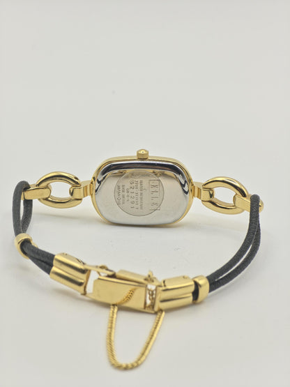 Vintage ELLE Quartz Gold Tone Bracelet Women's Dress Watch - 398