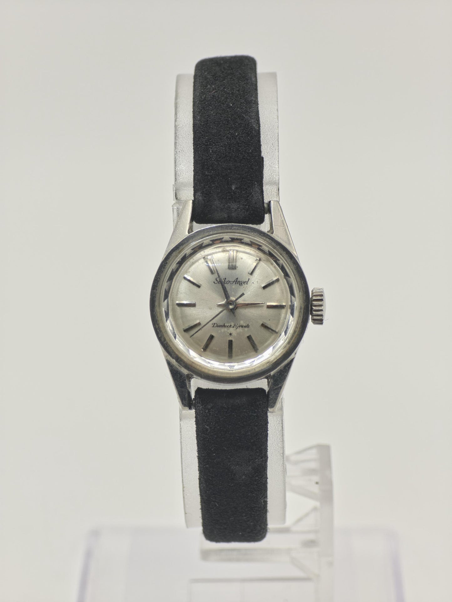Vintage Seiko Angel Diashock 21 Jewels Hand-Winding Women's Watch Silver Dial - 402