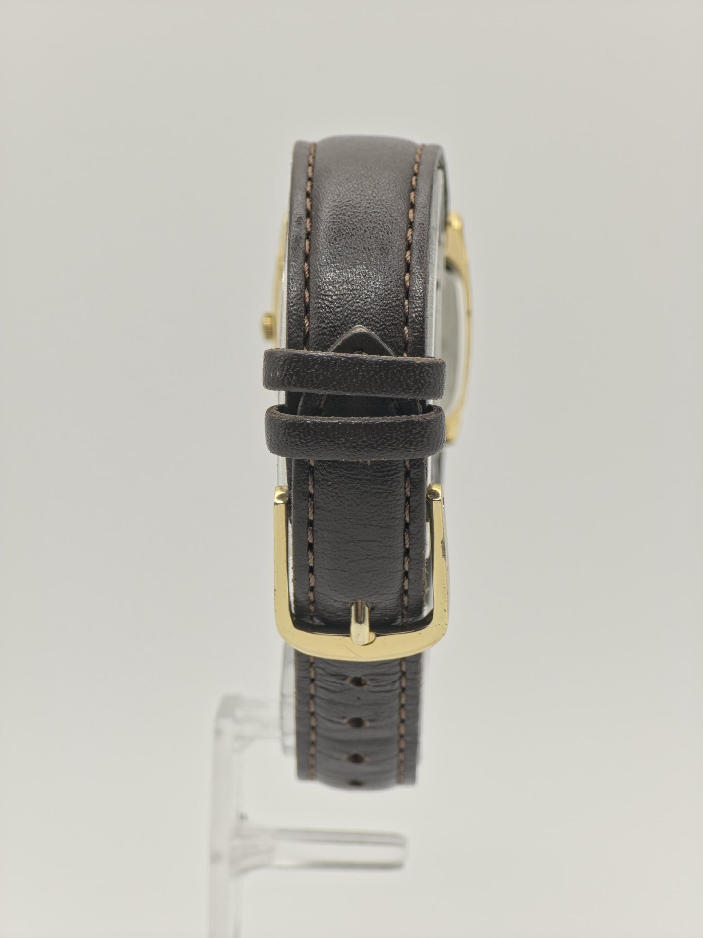 Vintage Seiko Women's Quartz Gold Tone Textured Dial Rectangular Dress Watch - 403