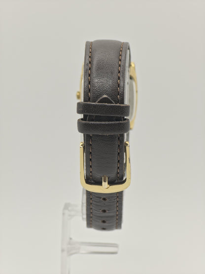 Vintage Seiko Women's Quartz Gold Tone Textured Dial Rectangular Dress Watch - 403