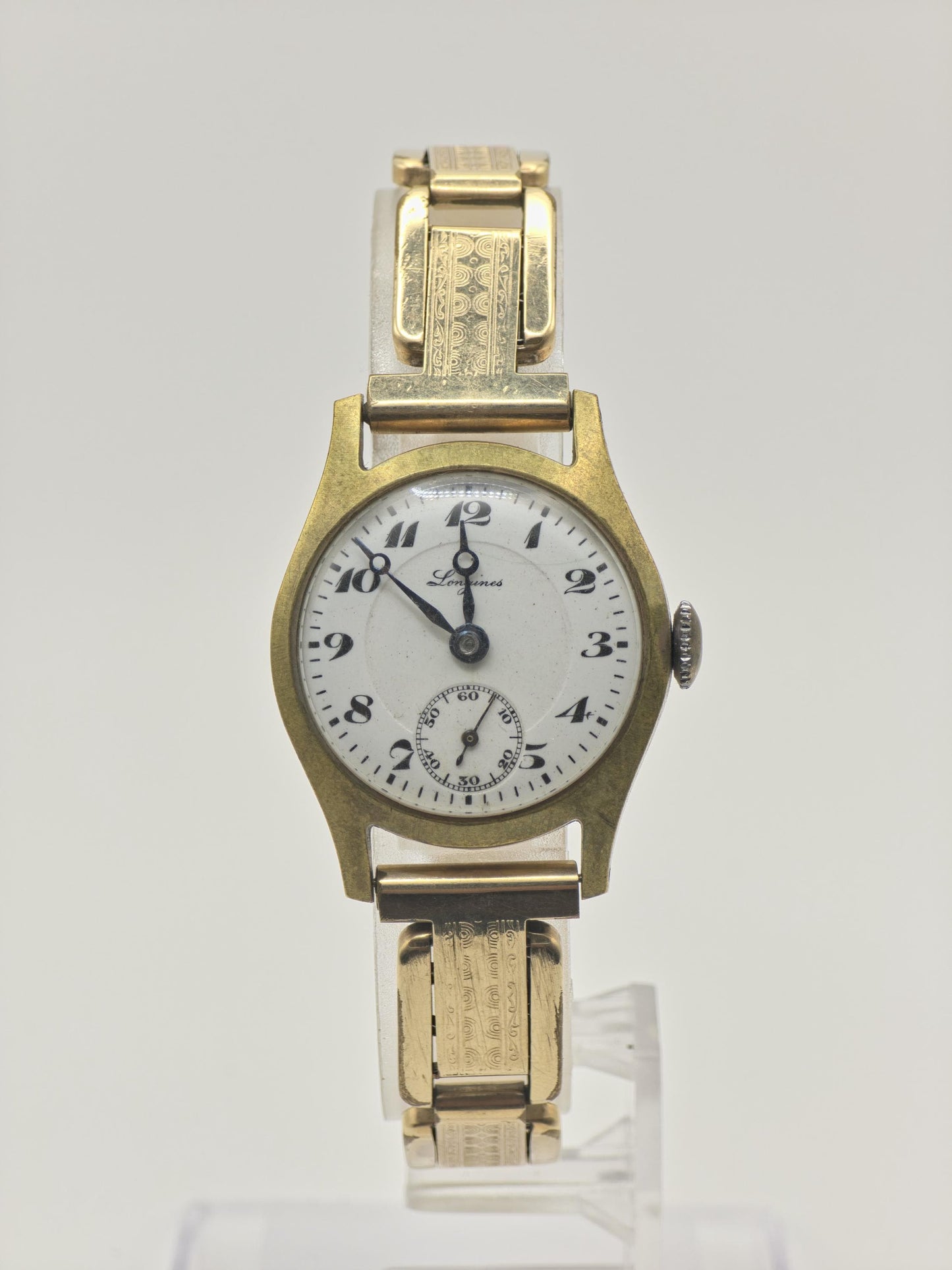 Vintage Longines Women's Mechanical Gold Tone Enamel Dial Small Seconds Wrist Watch - 405