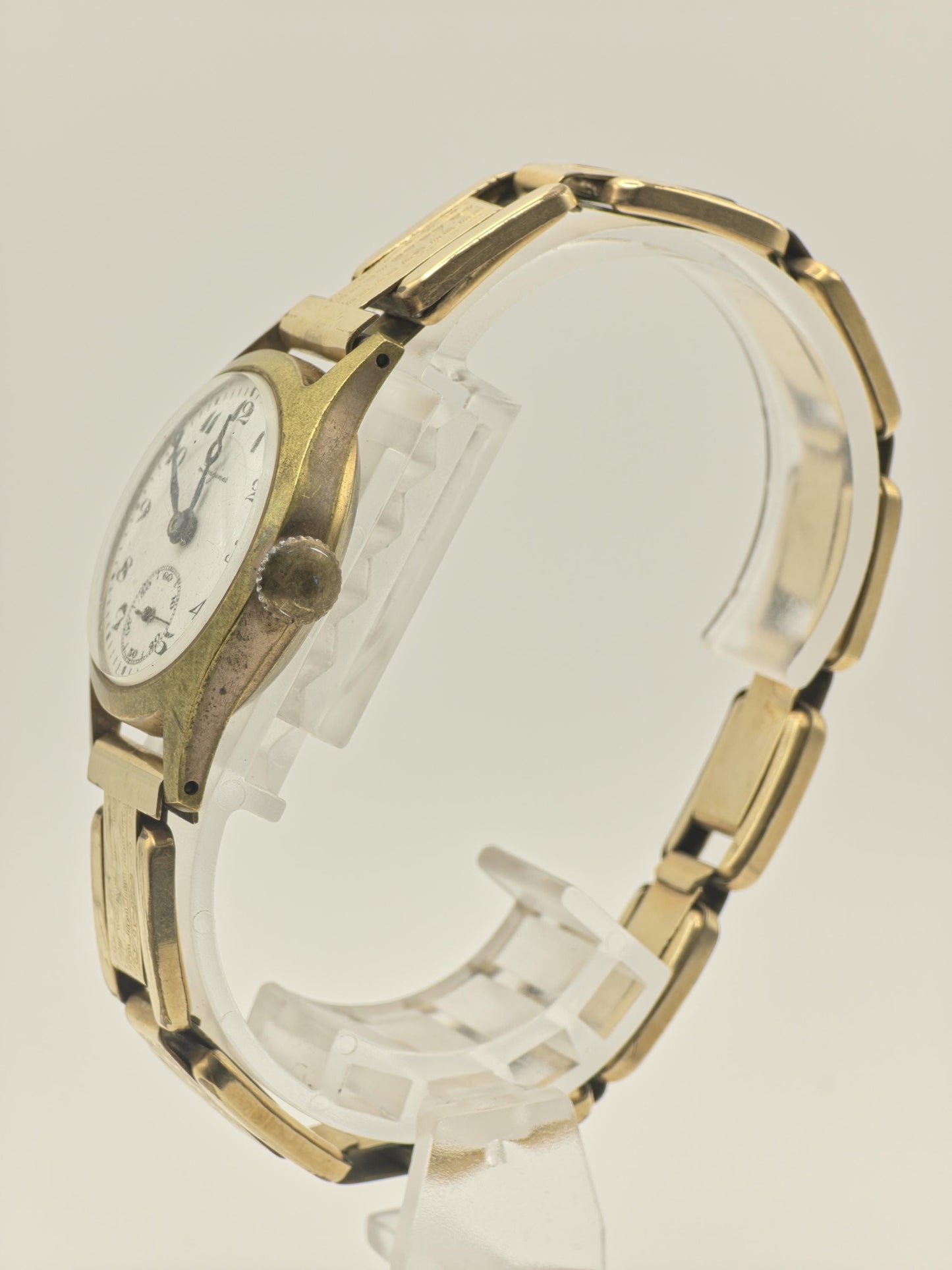 Vintage Longines Women's Mechanical Gold Tone Enamel Dial Small Seconds Wrist Watch - 405