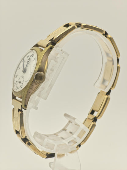 Vintage Longines Women's Mechanical Gold Tone Enamel Dial Small Seconds Wrist Watch - 405