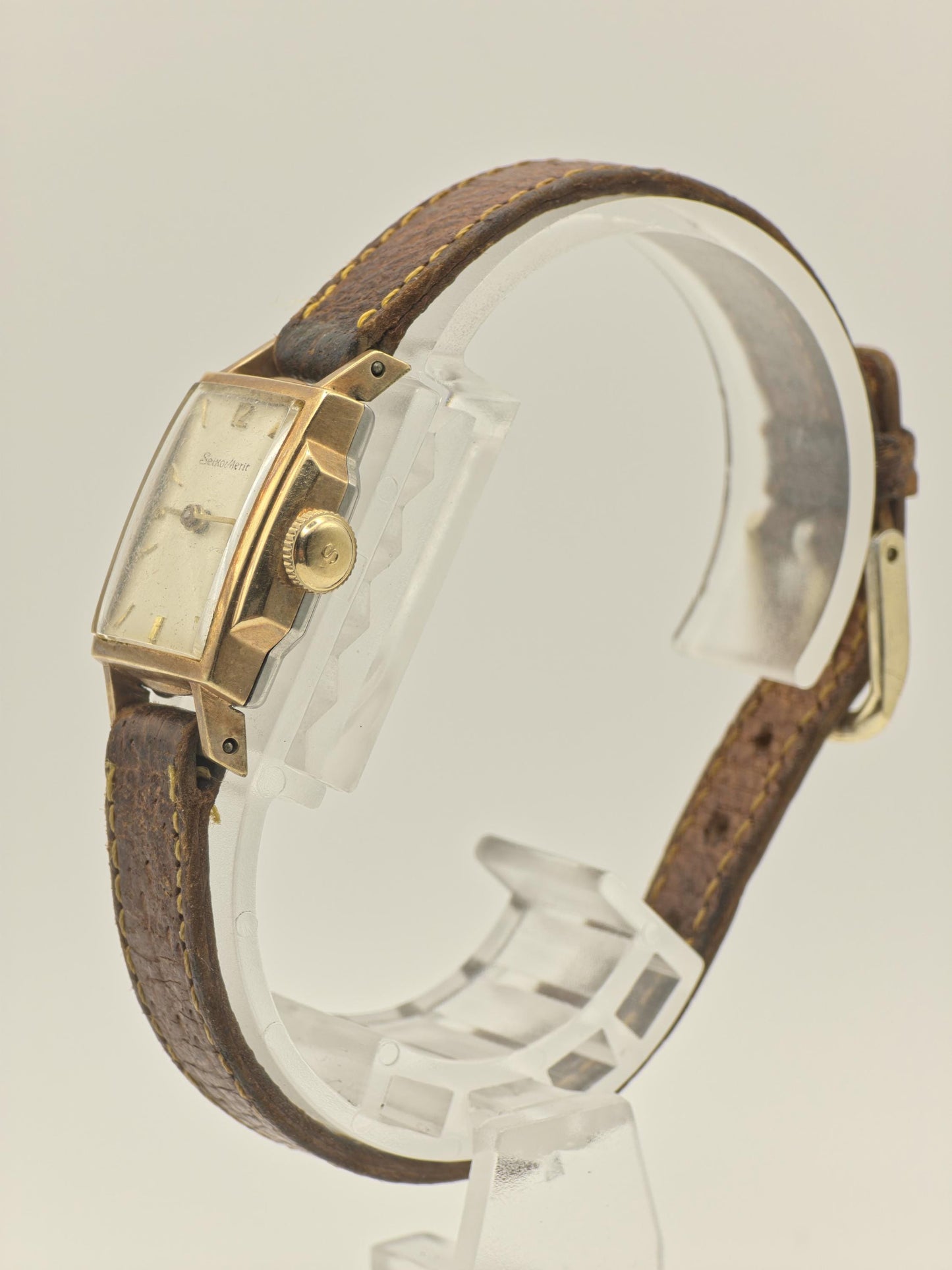Vintage Seiko Merit Women's Manual Wind Gold Tone Rectangular Dress Watch - 407