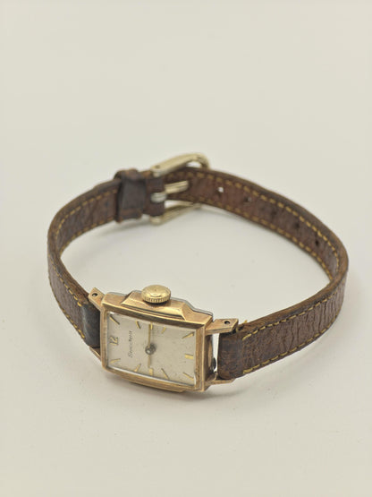 Vintage Seiko Merit Women's Manual Wind Gold Tone Rectangular Dress Watch - 407