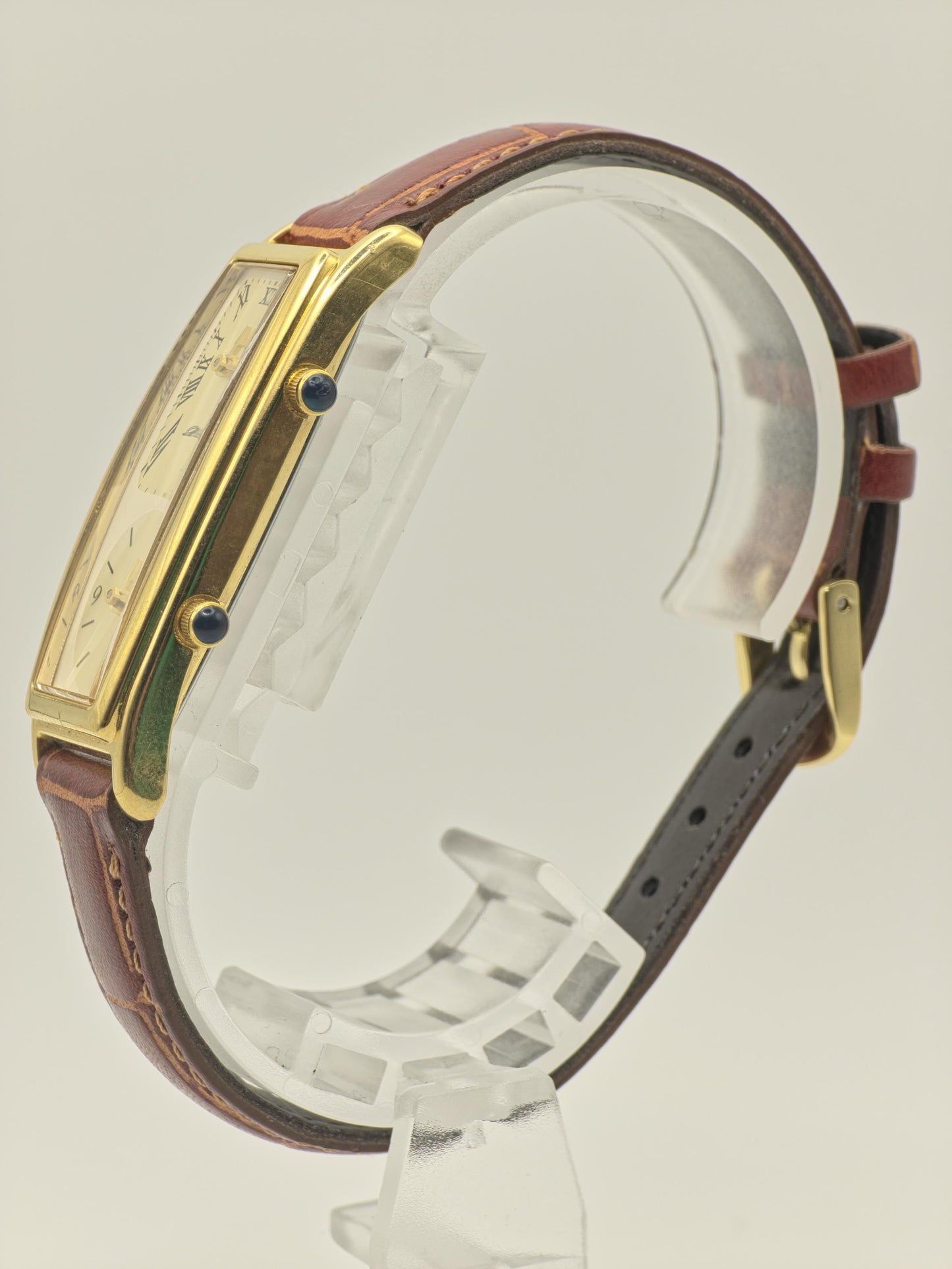 Vintage Noevir Dual Time Quartz Gold Tone Women's Dress Watch Japan - 411