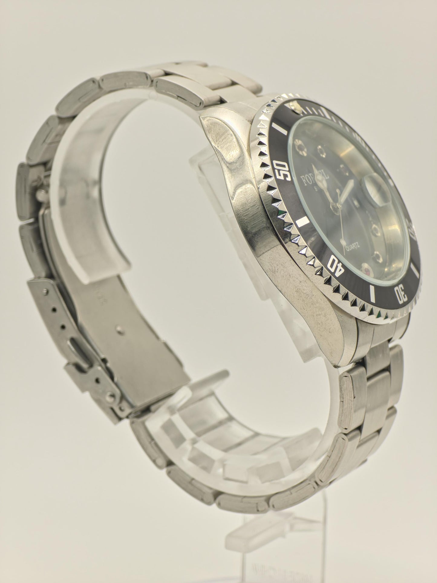 Vintage Forbel Men's Quartz Stainless Steel Diver Style Date Swiss Watch - 414