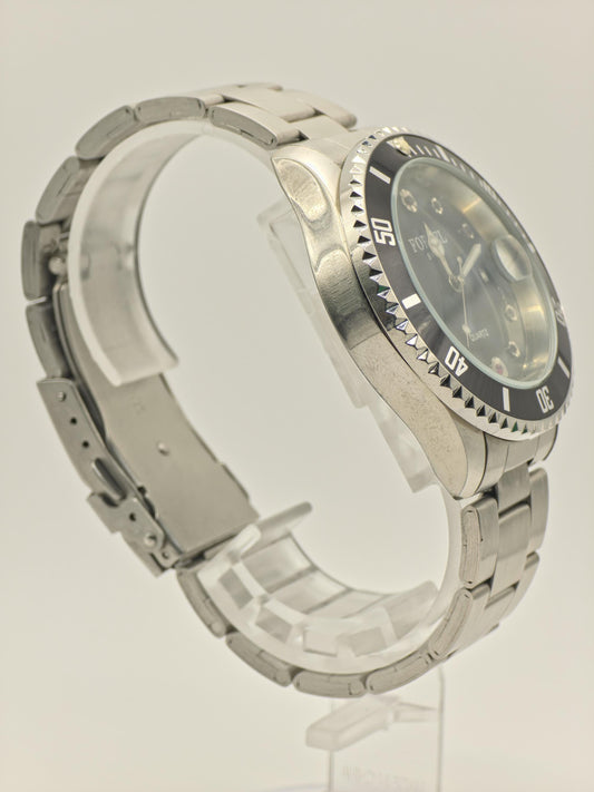 Vintage Forbel Men's Quartz Stainless Steel Diver Style Date Swiss Watch - 414