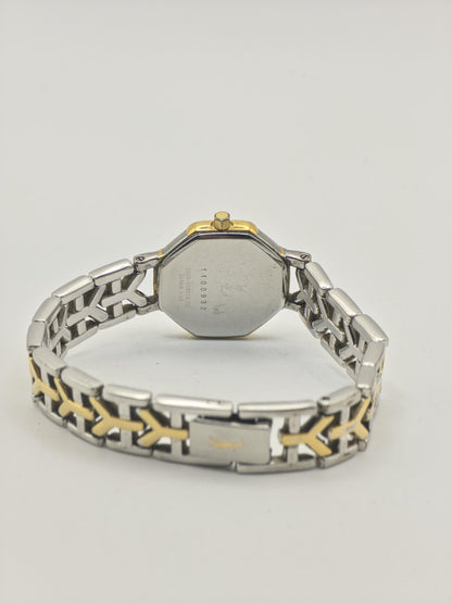 Vintage Yves Saint Laurent Women's Two-Tone Quartz Dress Watch White Dial Bracelet - 419