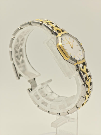 Vintage Yves Saint Laurent Women's Two-Tone Quartz Dress Watch White Dial Bracelet - 419