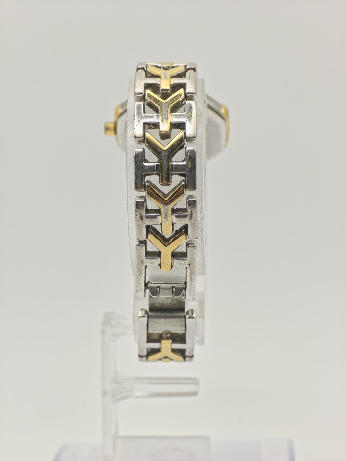 Vintage Yves Saint Laurent Women's Two-Tone Quartz Dress Watch White Dial Bracelet - 419