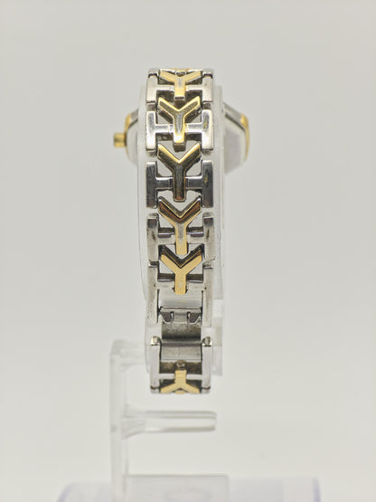 Vintage Yves Saint Laurent Women's Two-Tone Quartz Dress Watch White Dial Bracelet - 419