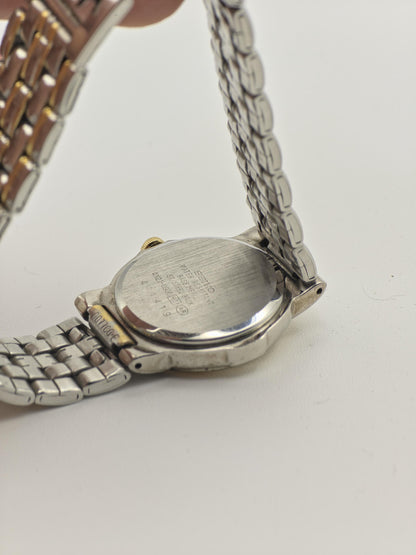 Vintage Seiko Lucent Women's Quartz Two-Tone Dress Watch White Dial Bracelet - 423