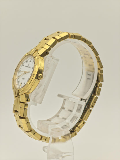 Vintage Universal Genève Women's Quartz White Dial Gold Tone Dress Watch Swiss Made - 433