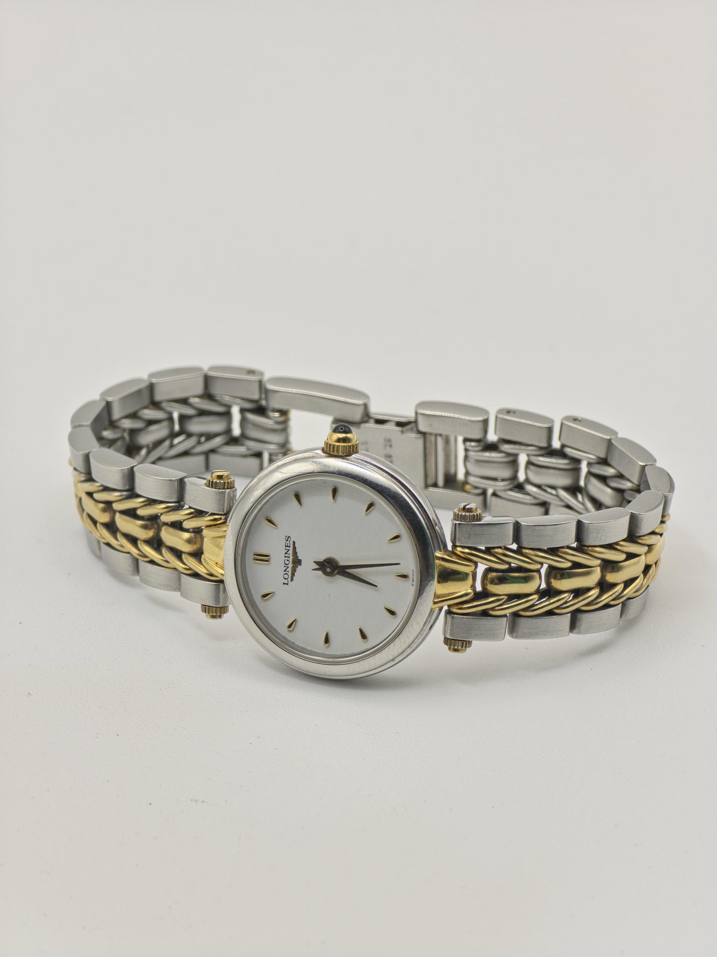 Vintage Longines Women's Quartz White Dial Two-Tone Dress Watch Swiss Made - 435